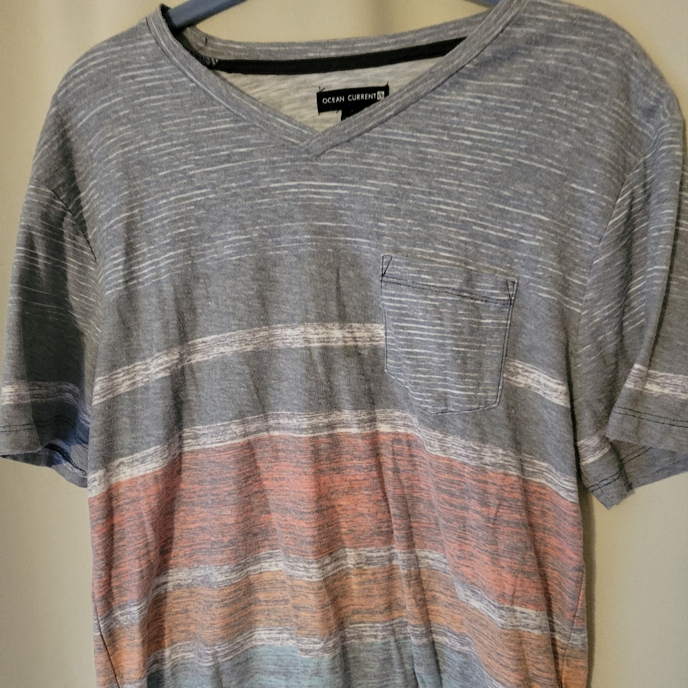 Mens L Ocean Current short sleeved shirt